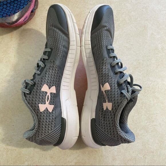 Under Armour Shoes - Women’s Gray and Pink Under Armour Charged shoes size 11 athletic